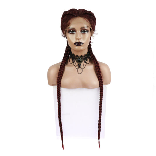 Peluca con Diadema de Dos Trenzas y Encaje Frontal - Image 2