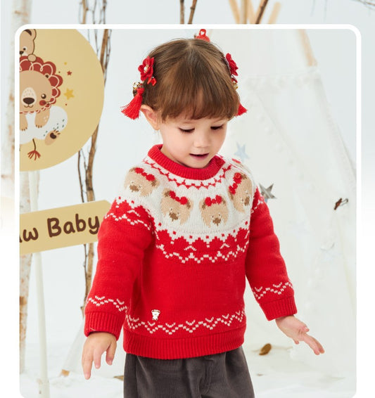 Suéter Infantil con Estampado de Osito Cartoon para Niña - Image 2