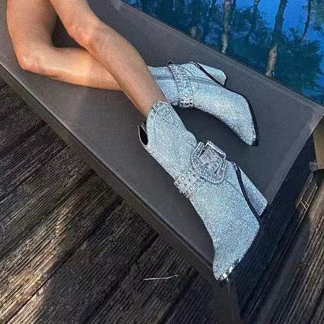 Botas de Tacón Grueso Estilo Pasarela para Mujer - Image 2