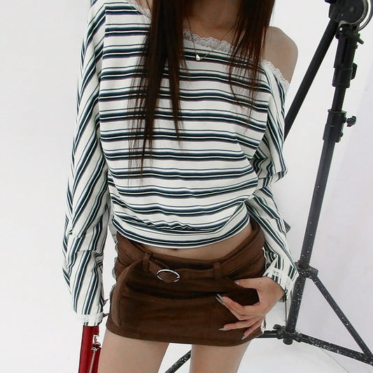 Blusa Tejida con Detalles de Encaje para Mujer - Image 2