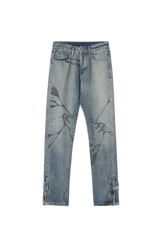 Jeans con Botones Estampados y Puños con Cierre - Image 2