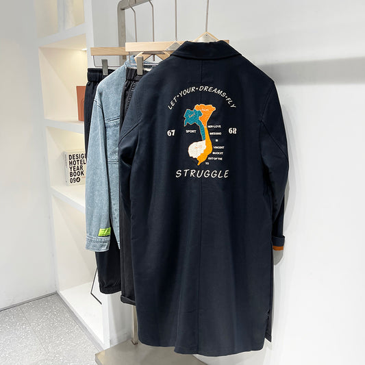 Abrigo Tipo Trench Ejecutivo Sufeng Wanzhen - Corte Medio para Hombre - Image 2