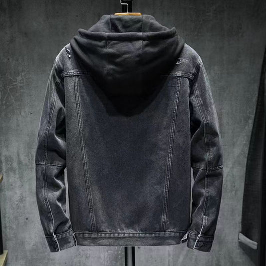 Chaqueta de Mezclilla Hombre Suelta Acolchada con Forro Desmontable - Image 2