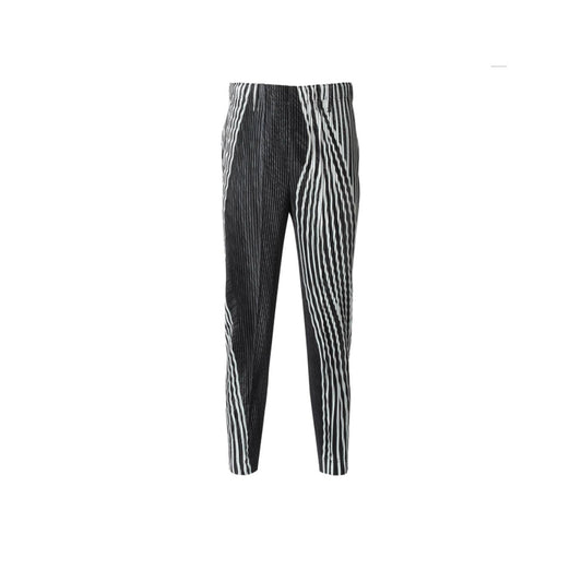 Pantalones Casuales Plisados con Estampado a Rayas para Hombre - Image 2