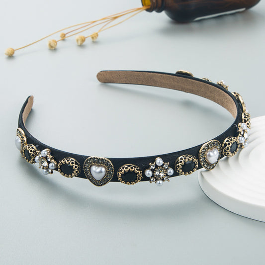 Diadema de Cristales y Perlas en Aleación para Accesorios de Moda - Image 2