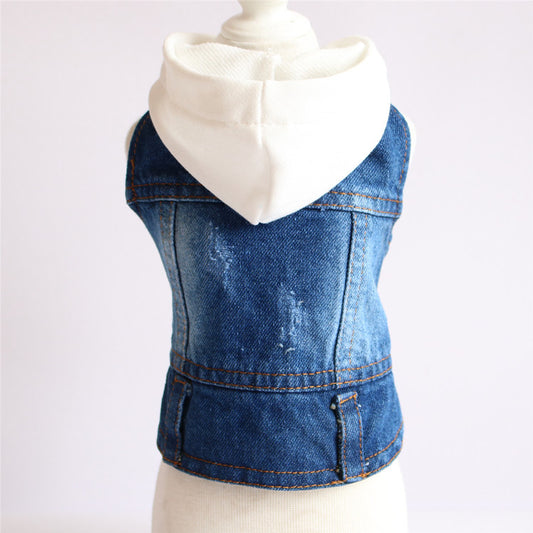 Abrigo Tejido con Capucha para Mascotas - Diseño Denim Primavera - Image 2