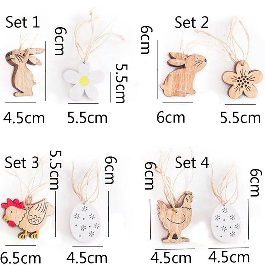 Adornos Colgantes Decorativos de Madera para Pascua - Image 2