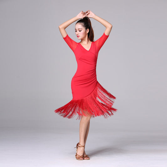 Falda de Danza Ice Silk con Flecos - Traje de Entrenamiento y Presentación - Image 2