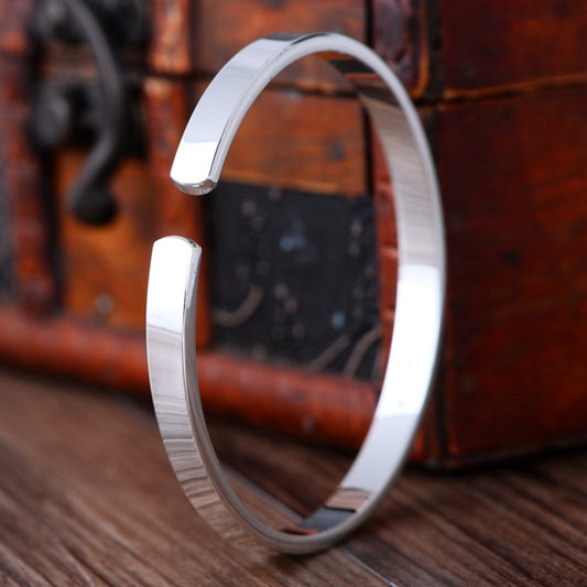 Pulsera de Plata Pulida para Parejas - Diseño Minimalista - Image 2