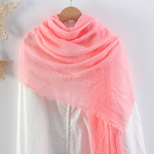 Pañuelo de Algodón y Lino Plisado Monócromo - Toalla para Cabello Mujer - Image 2