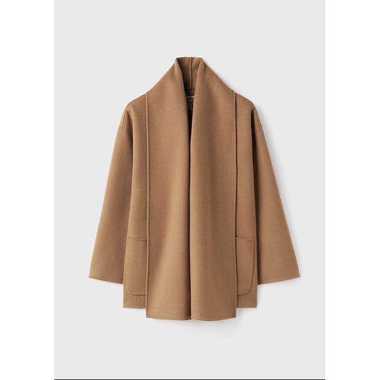 Abrigo de Lana Mujer Cuello Ancho Suelto - Colección Otoño Invierno - Image 2