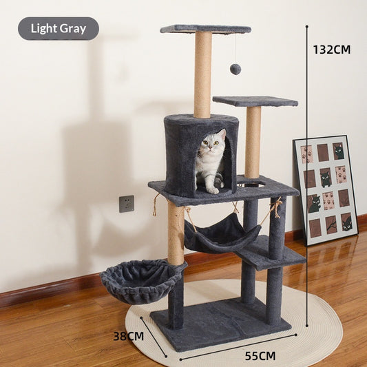 Combo de Árbol Rascador Grande con Cama para Gatos de Uso Doméstico - Image 2