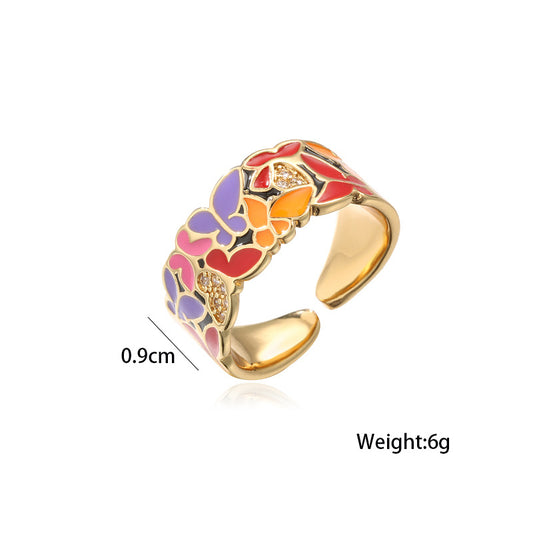 Anillo Mariposa de Cobre con Circones Micro Incrustados - Diseño Elegante para Mujer - Image 2