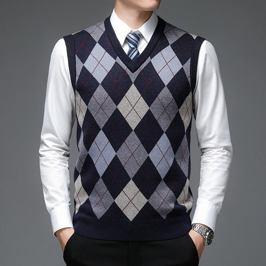 Chaleco de Punto sin Mangas V-neck para Hombre - Otoño e Invierno - Image 2