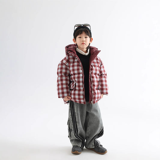 Abrigo Infantil Reversible Acolchado Cuadros Invierno - Image 2