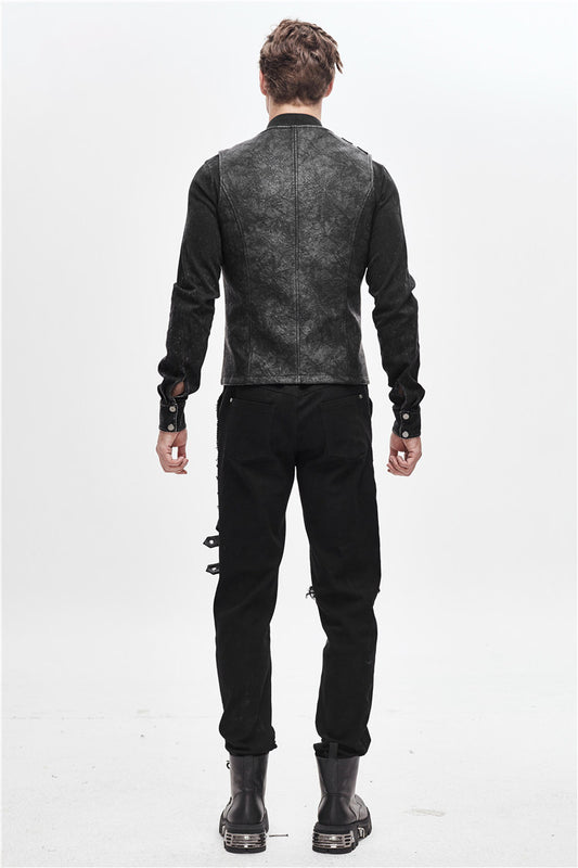 Chaleco Floral Gris Marengo con Ajuste Trasero para Hombre - Image 2