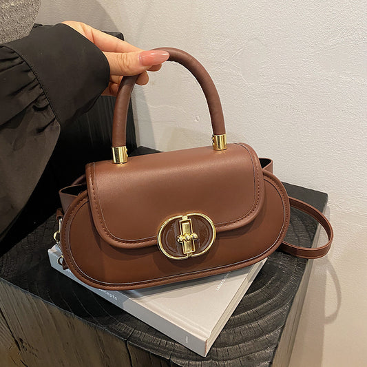 Bolso Tote Retro Premium Mate con Correa Cruzada Miniatura Redonda Otoño - Image 2