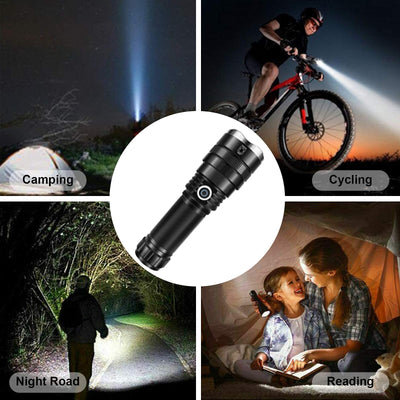 Linterna LED Recargable de Largo Alcance en Aluminio