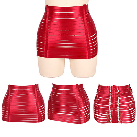 Falda Elástica Ajustable con Cinturón de Encaje y Cordones - Image 2