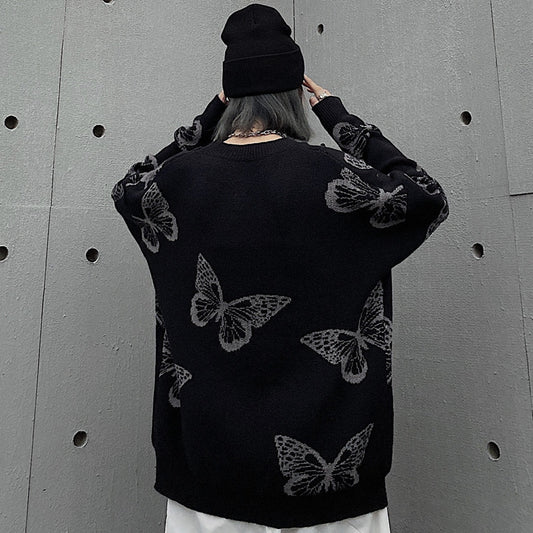 Suéter Jacquard Retro Tejido Holgado Cuello Redondo Versátil - Image 2