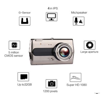 Cámara Dual para Auto Full HD con Visión Nocturna y Marcha Atrás - Image 2