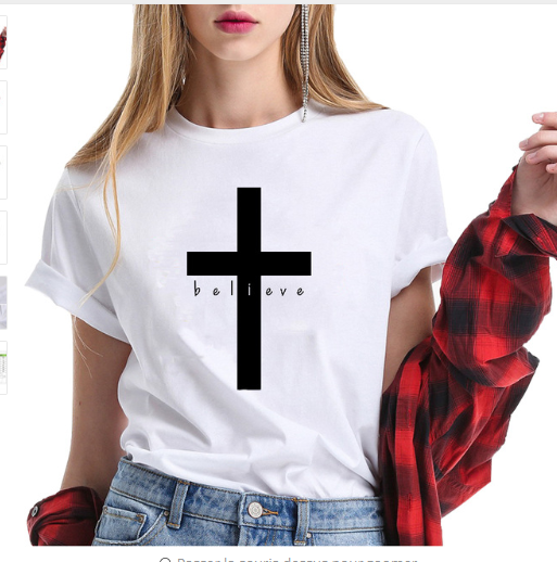 Camiseta Believe con Letras Estilo Urbano Europeo para Hombre y Mujer - Image 2