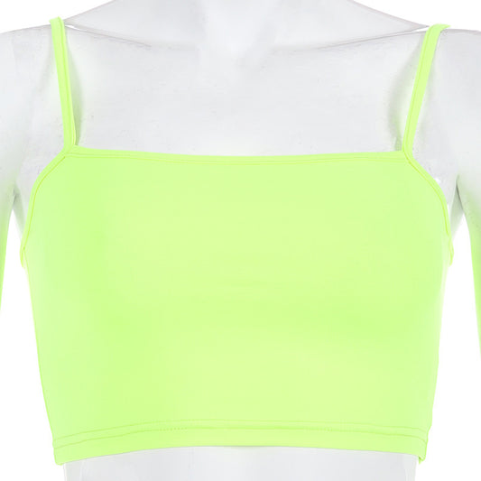 Top Strapless Fluorescente de Color Sólido para Mujer - Image 2