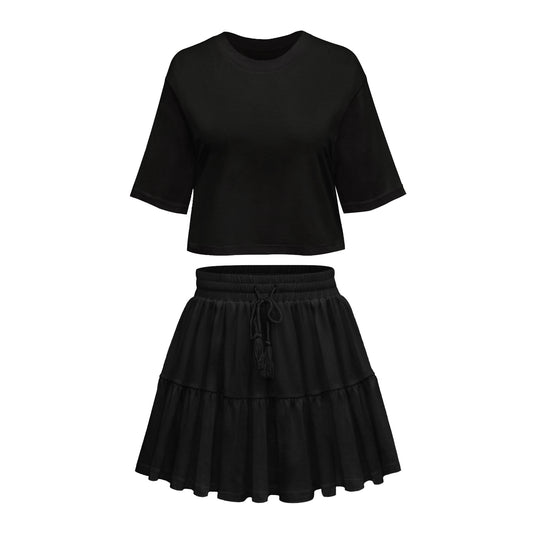 Blusa Suelta de Manga Corta con Cuello Redondo - Image 2