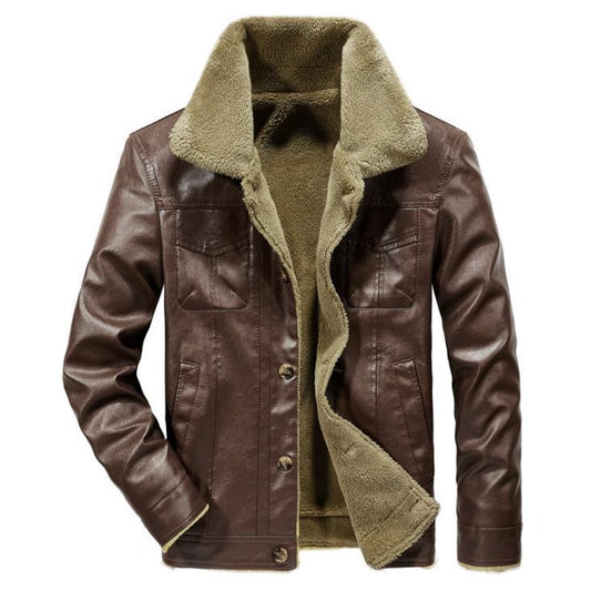 Chaqueta de Cuero Velvet Impermeable y Cortavientos para Hombre Talla Grande - Image 2