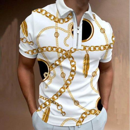 Polo Estampado Casual Talla Grande para Hombre - Image 2