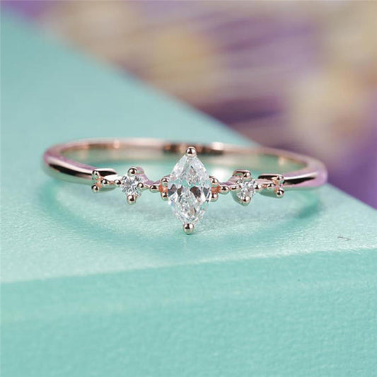 Anillo de Diamante Ojo de Caballo Chapado en Oro Rosado para Mujer - Image 2