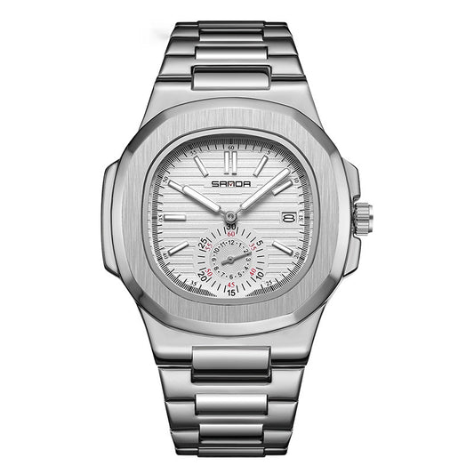 Reloj de Pulsera Hombre Acero Inoxidable Calendario Luminoso Resistente al Agua - Image 2