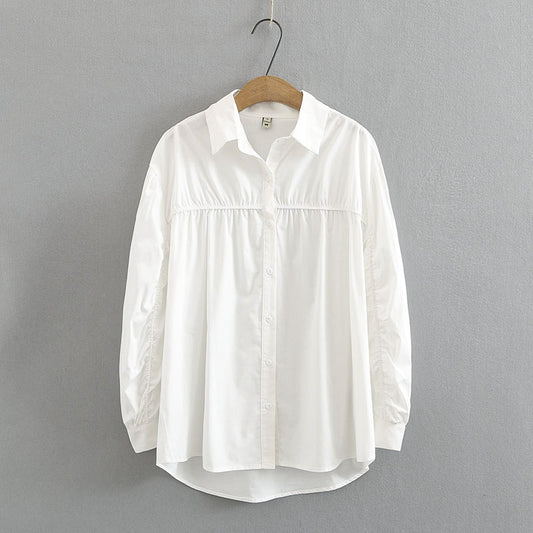 Blusa Suelta de Manga Larga para Mujer Talla Grande - Colores Sólidos - Image 2