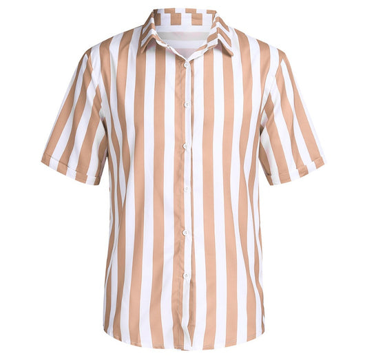 Camisa Casual de Rayas para Hombre - Manga Corta - Image 2