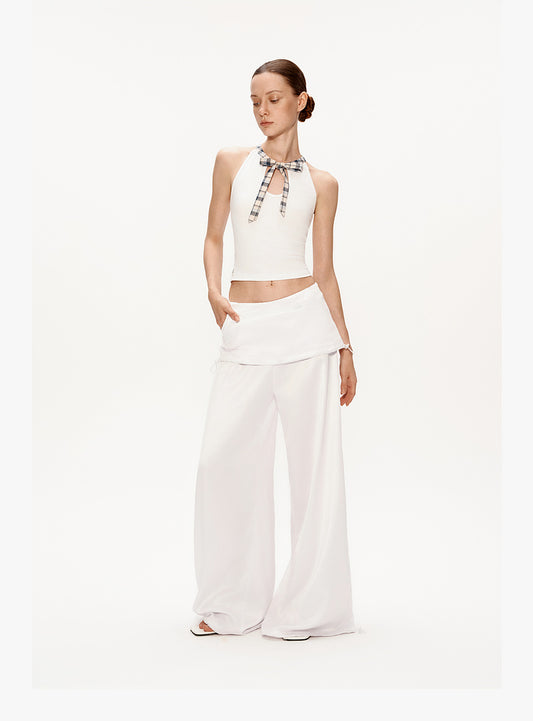 Chaleco Halter Cuadros Patchwork con Moño - Image 2