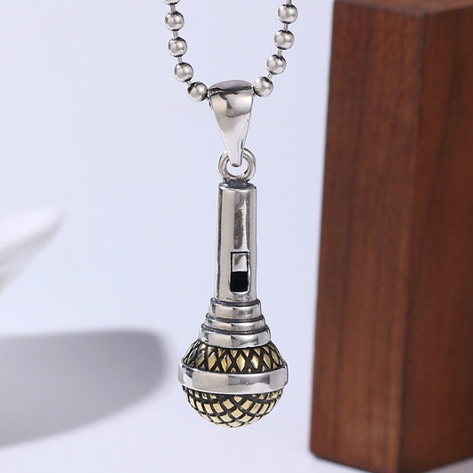 Dije Micrófono Plata 925 Hip Hop para Hombre y Mujer - Image 2