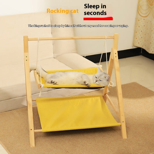Hamaca Doble para Gatos de Madera - Cama Térmica 4 Estaciones - Image 2