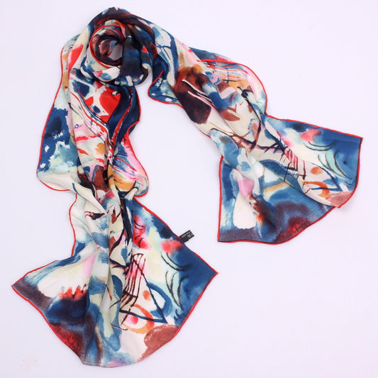 Pañuelo de Seda con Pintura Artística para Mujer - Image 2