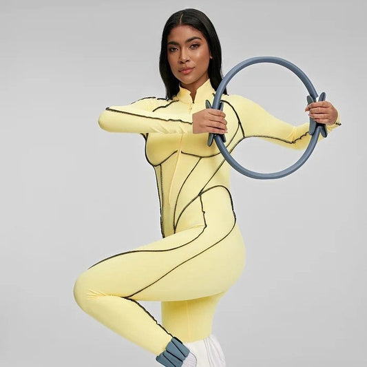 Traje de Yoga Deportivo Entallado con Diseño Asimétrico y Soporte de Pecho - Image 2