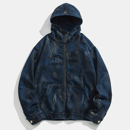 Chaqueta Denim con Capucha Estilo Splash Ink para Hombre - Image 2