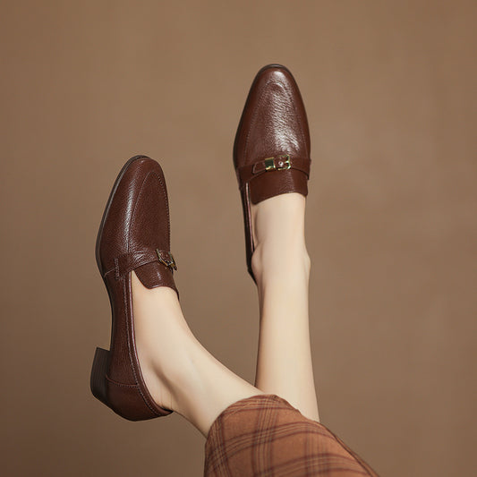 Zapatos de Cuero Británicos con Tacón Bajo de 3cm - Estilo Casual Primavera para Mujer - Image 2
