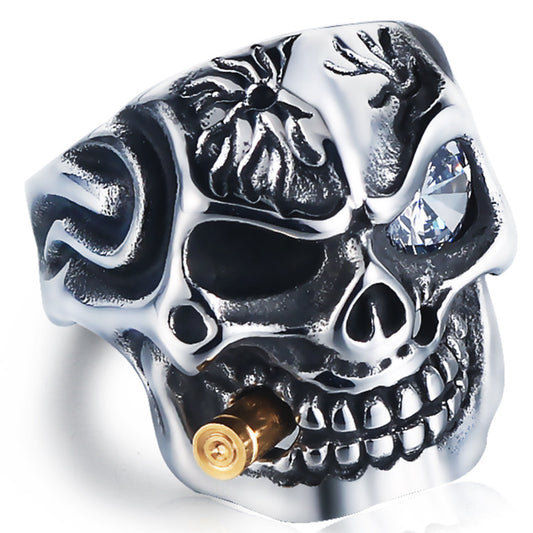 Anillo de Calavera Punk para Hombre en Acero Personalizable - Image 2