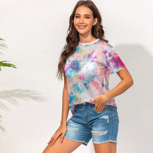 Blusa Semitransparente con Estampado y Cuello Redondo - Image 2