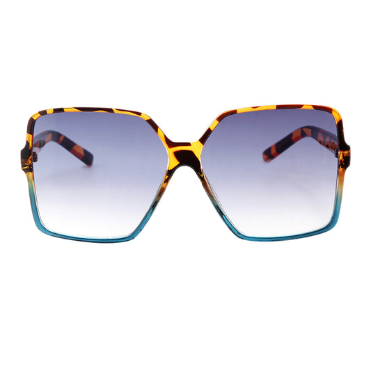 White large frame retro sunglasses with dark gray lenses, shown against a clean white background. - Image 2