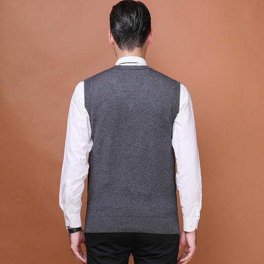 Chaleco de Lana V-Neck para Hombre - Elegancia sin Mangas - Image 2