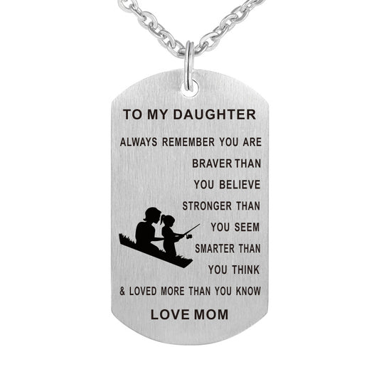 Collar Acero Inoxidable Madre e Hija con Placa Militar - Image 2