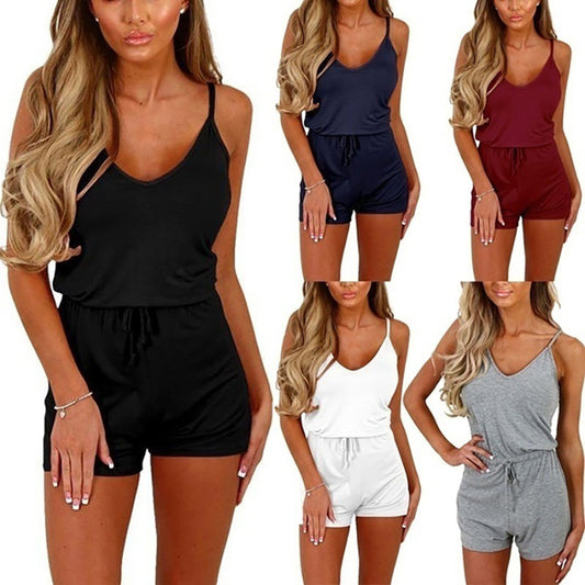 Jumpsuit Casual sin Mangas con Cordones para Mujer - Image 2