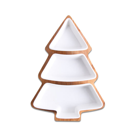 Juego de Vajilla Navideña Árbol de Cerámica y Bambú con Diseño Irregular - Image 2