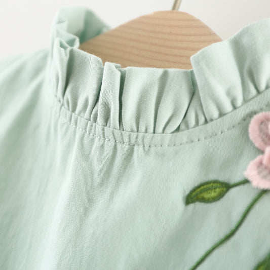 Conjunto de Vestido Princesa de Algodón para Niña - Dos Piezas Manga Larga Otoño - Image 2
