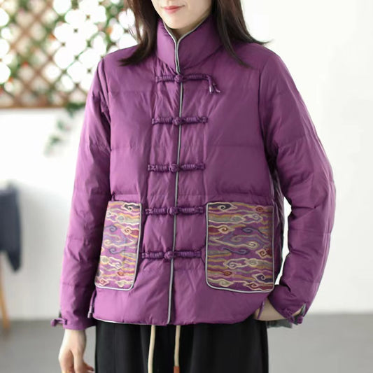 Chaqueta Acolchada Corta para Mujer con Bordado - Image 2